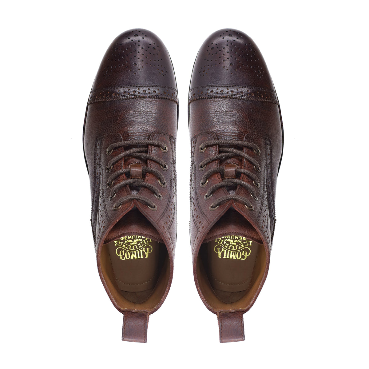 Kohei - Men's Dark Brown Pebble Grain Leather Boot