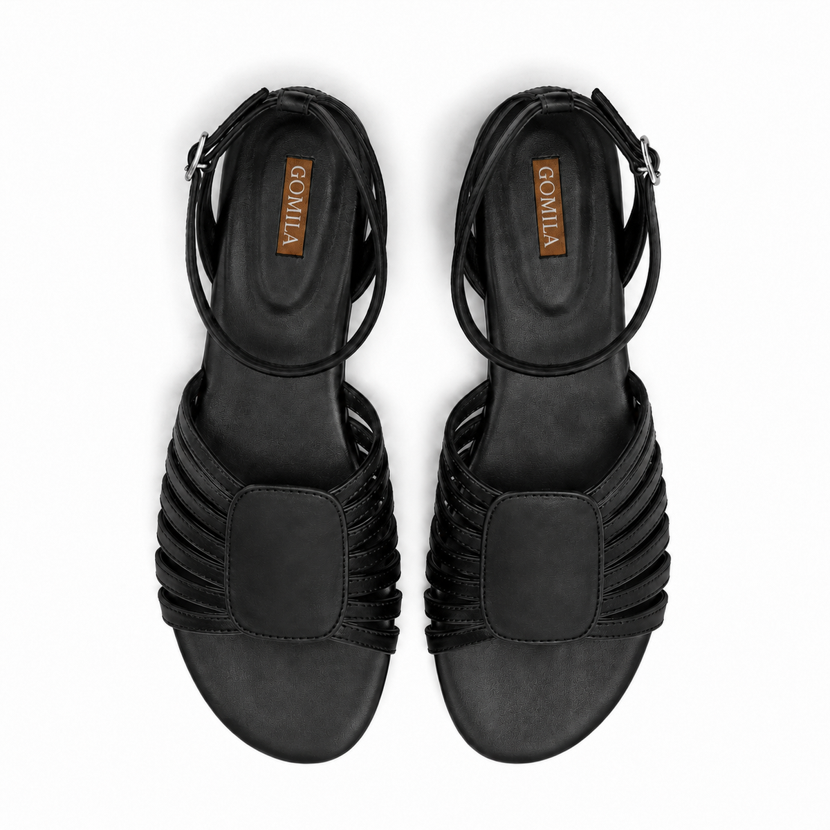 Bella - Women's Black Strapped Sandal