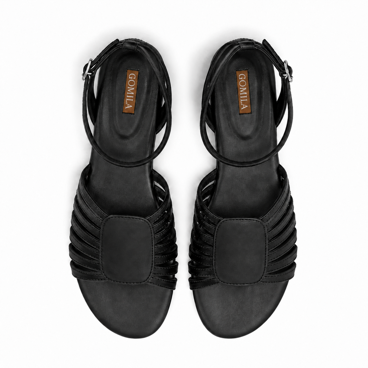 Bella - Women's Black Strapped Sandal