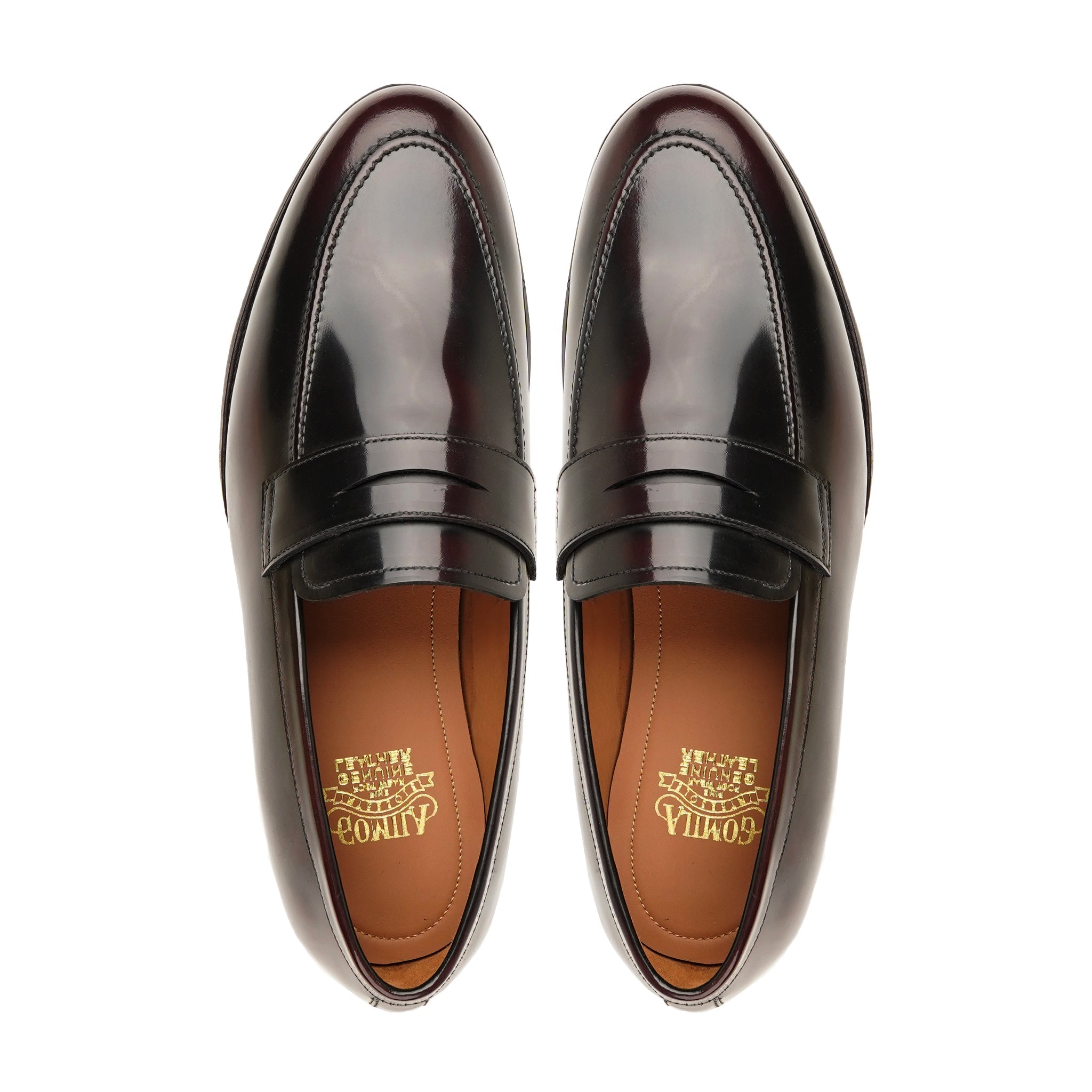 Emile - Men's Burnished Burgendy Box Leather High Shine Loafer