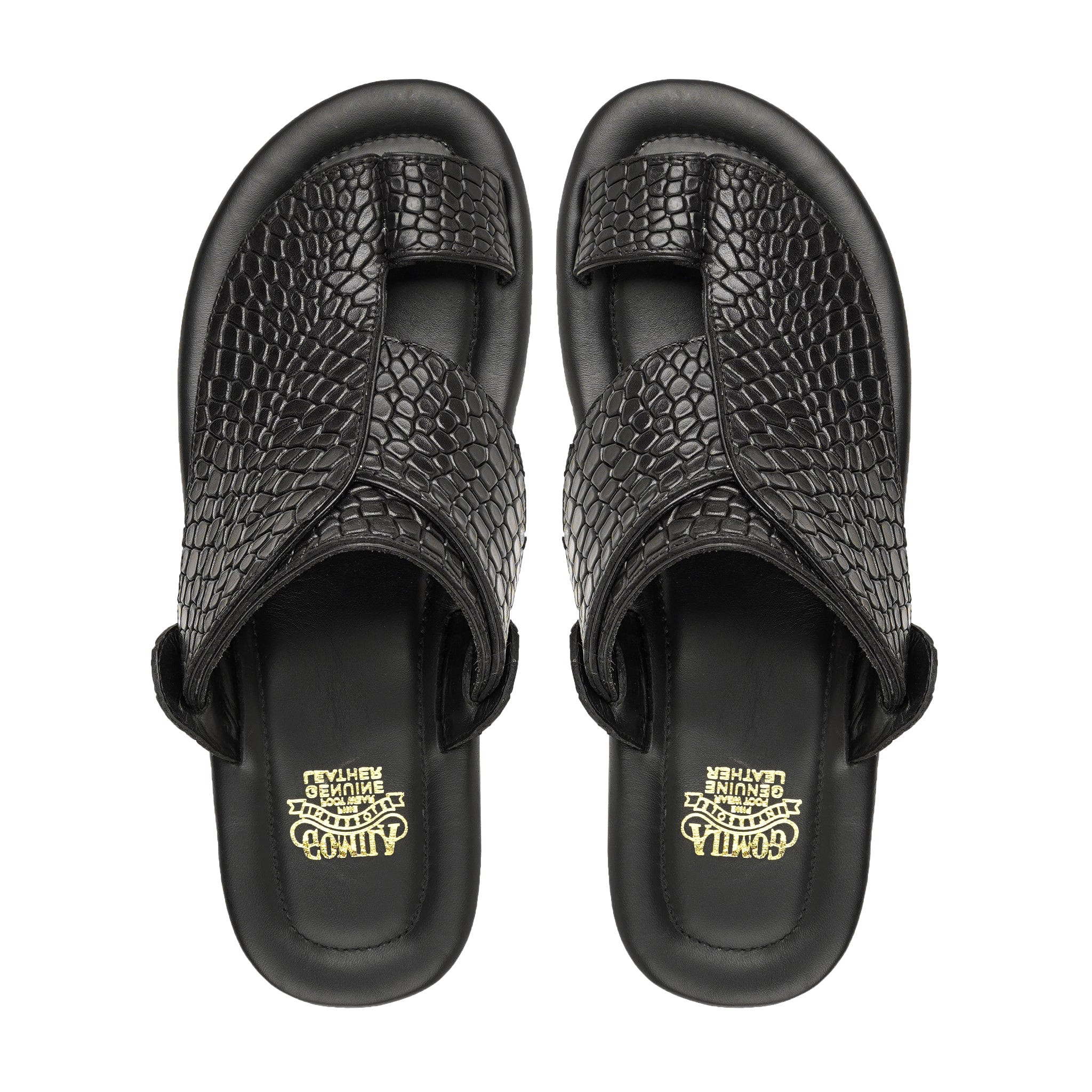 Dubai - Men's Black Calf Leather Slipper