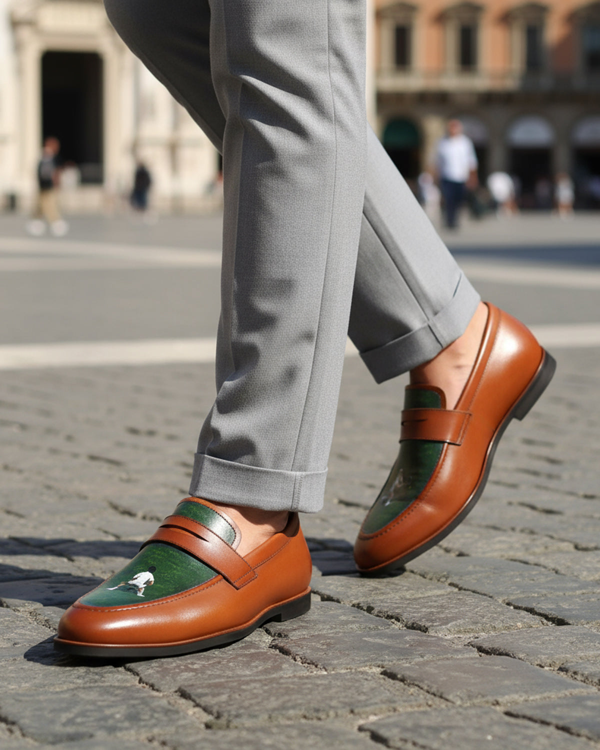 Atelier - Men's Orange Hand Painted Loafer