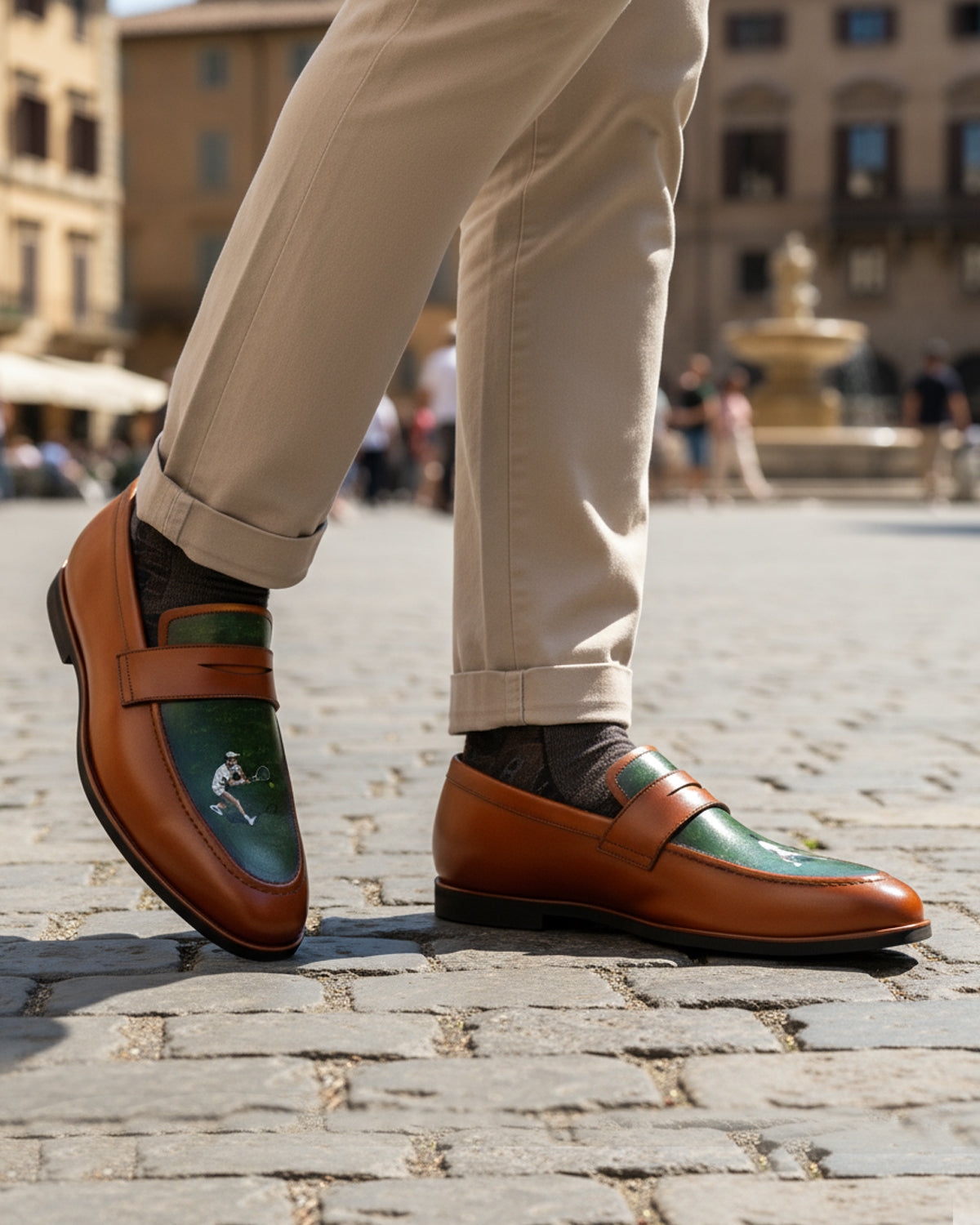 Atelier - Men's Orange Hand Painted Loafer