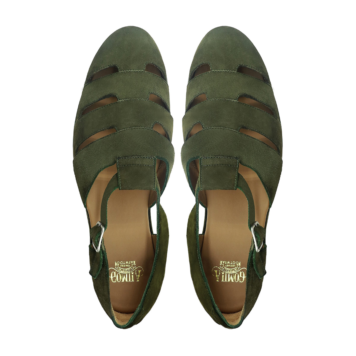 Candis - Men's Olive Green Kid Suede Sandal