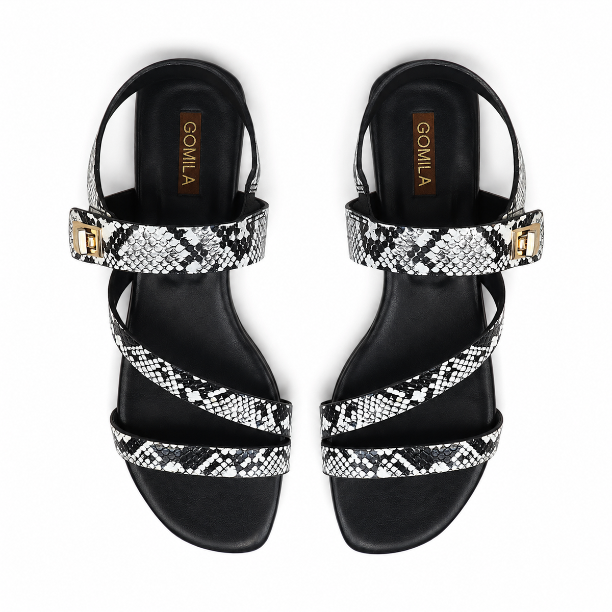 Calyx - Women's Black and Grey Strapped Sandal