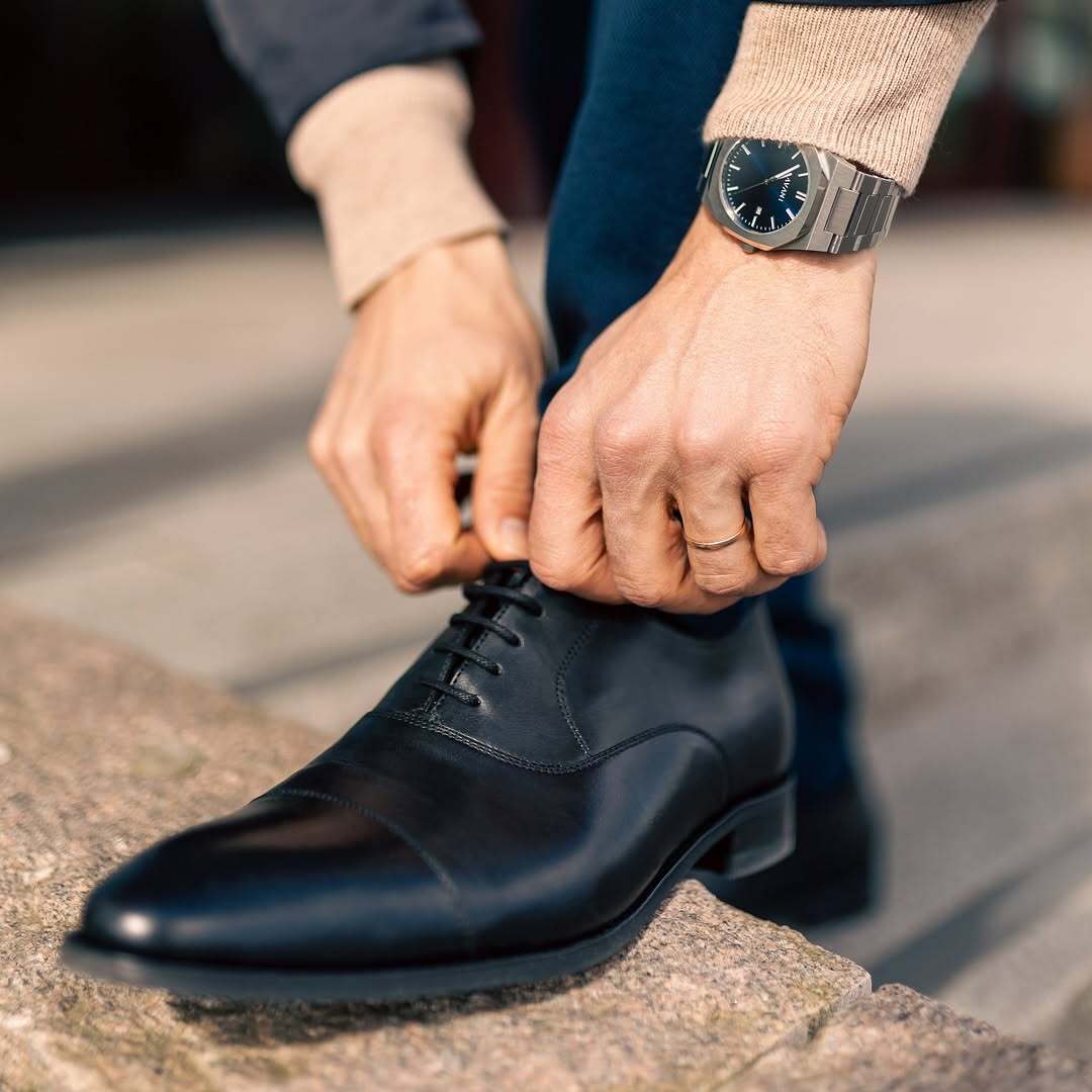Zren - Men's Black Calf Leather Oxford Shoe