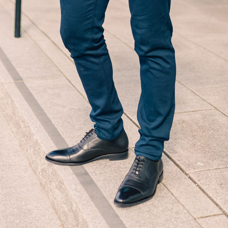 Zren - Men's Black Calf Leather Oxford Shoe