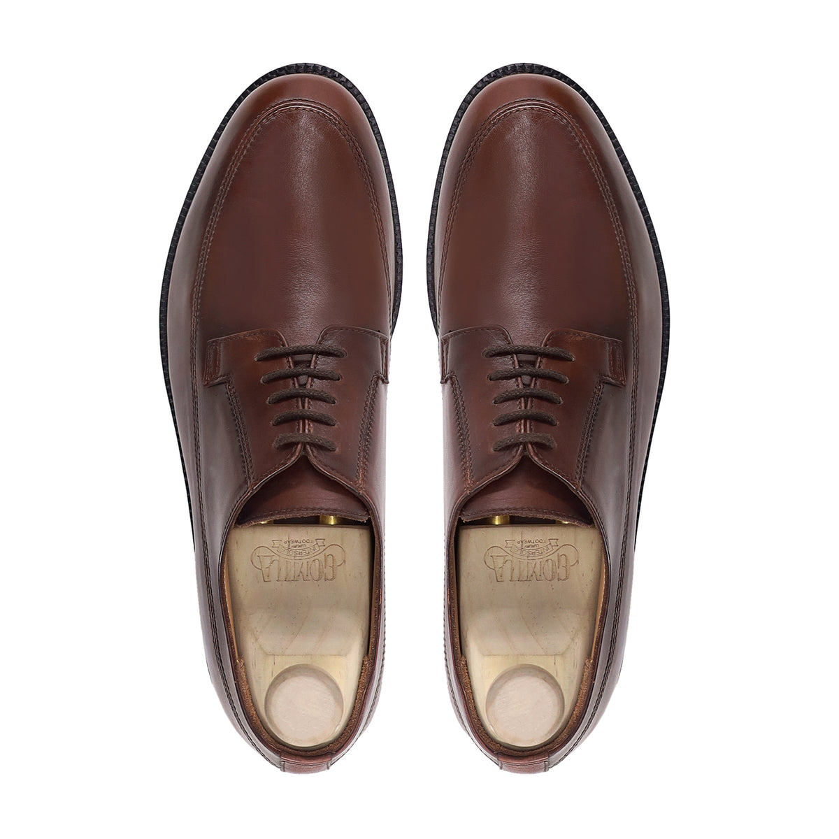 گیبی - مردانہ سرخی مائل بھورے بچھڑے کے چمڑے کے ڈربی جوتے