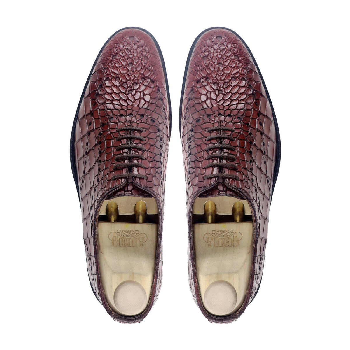 Karol - Men's Oxblood Calf Leather Wholecut Shoe