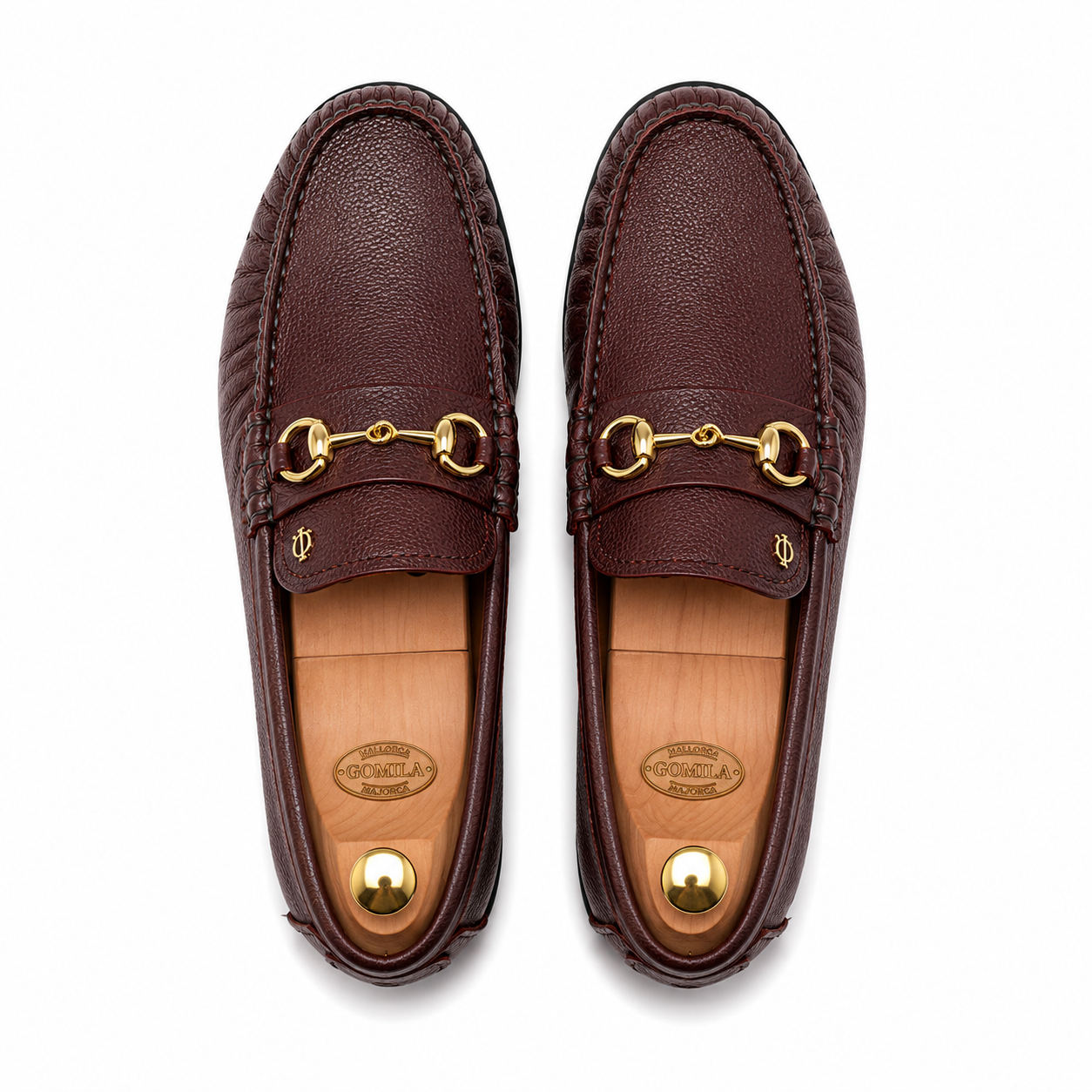 Luciano - Men's Oxblood Pebble Grain Leather Driver Shoe