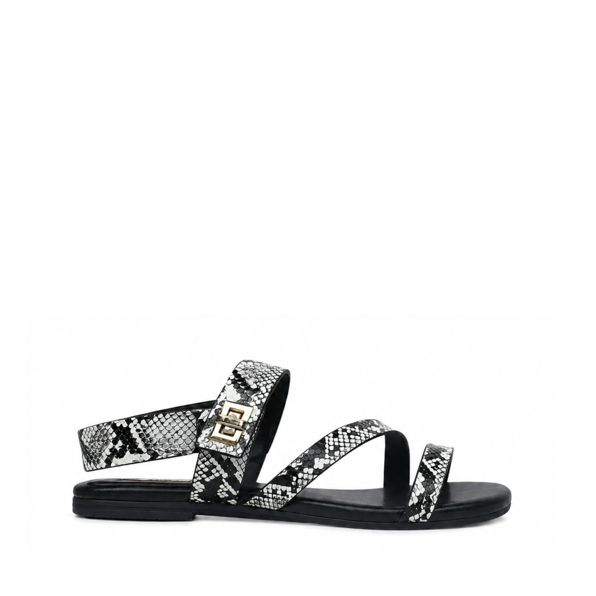 Calyx - Women's Black and Grey Strapped Sandal