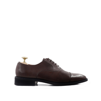 Ezio - Men's Dark Brown Calf Leather Oxford Shoe