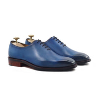 Enzo - Men's Burnished Blue Calf Leather Wholecut Shoe - Goodyear Welted