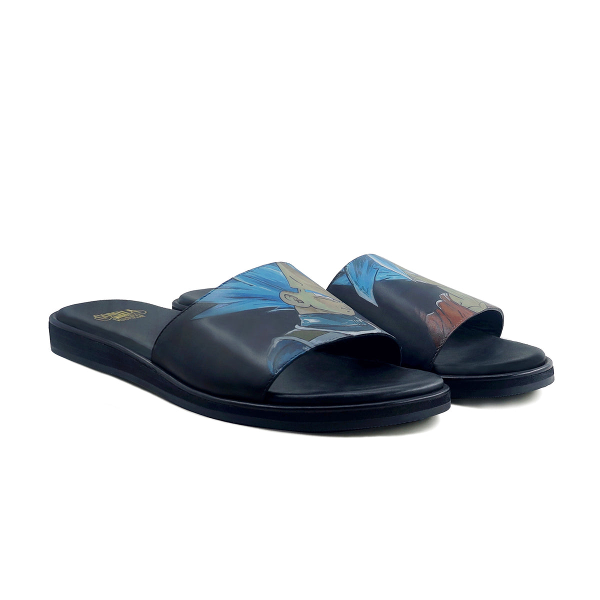 Jover - Men's Black Hand Painted Slipper