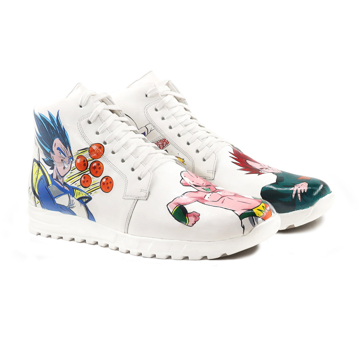 Gustav - Men's White Hand Painted Sneaker