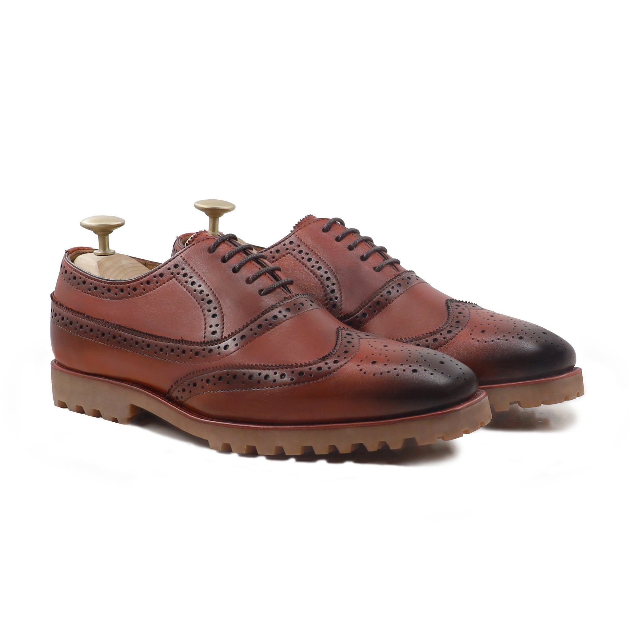 Takara - Men's Reddish Brown Calf Leather Oxford Shoe