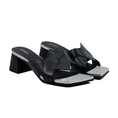 Belle - Women's Black Pebble Grain 50mm Heel