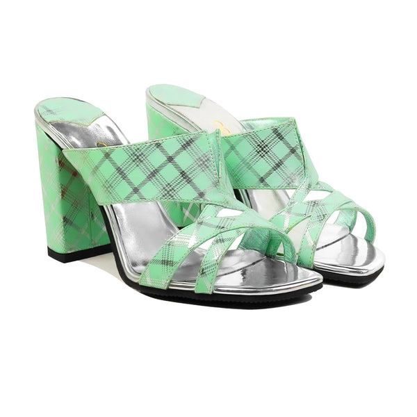 Isola - Women's Striped Teal Heels