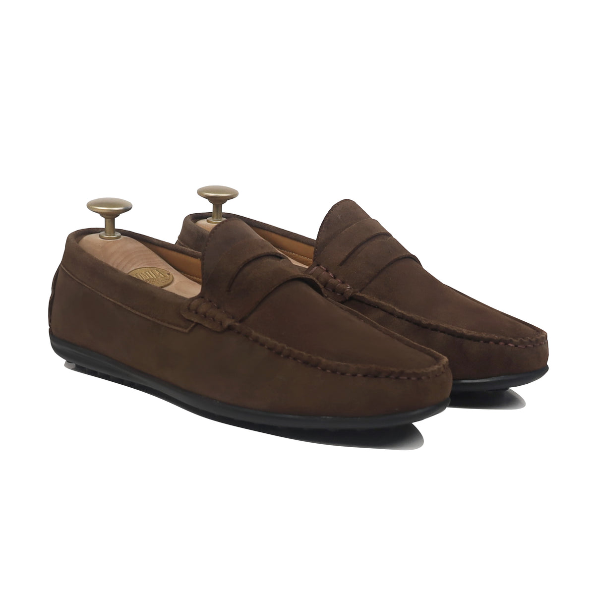Knox - Men's Dark Brown Split Suede Driver Shoe