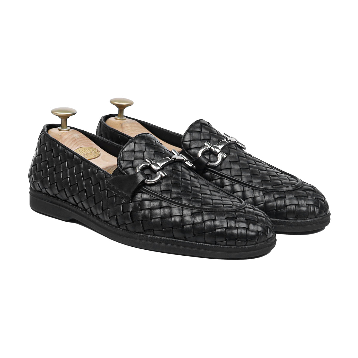 Braid - Men's Black Hand Woven Calf Leather Loafer