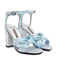 Siena - Women's Argyle Blue Strapped 90mm Heel