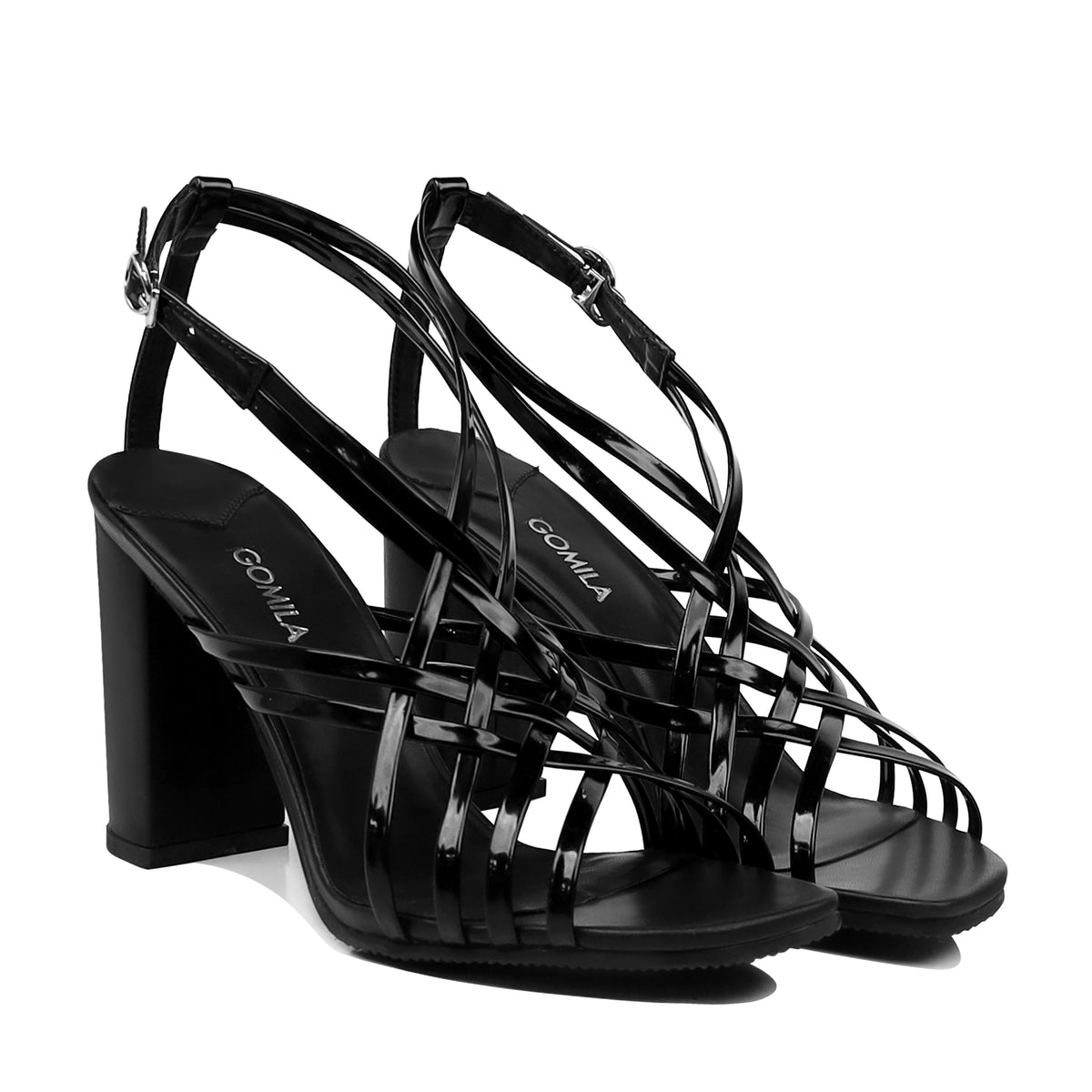 Fiorina - Women's Black Strapped 90mm Heel