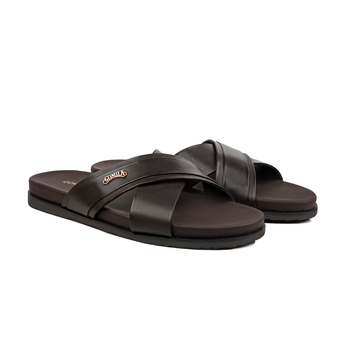 Vansi - Men's Dark Brown Calf Leather Slipper