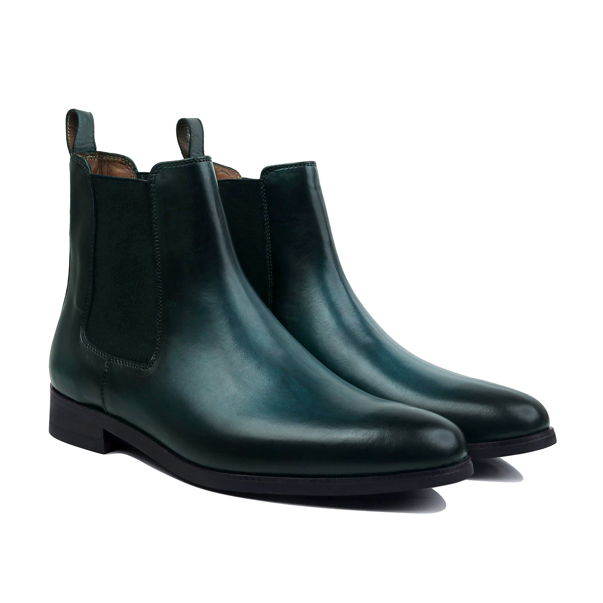Bravik - Men's Burnished Navy Blue Calf Leather Chelsea Boot