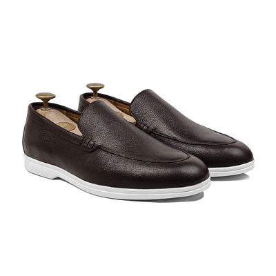 Rove - Men's Dark Brown Pebble Grain Leather Loafer