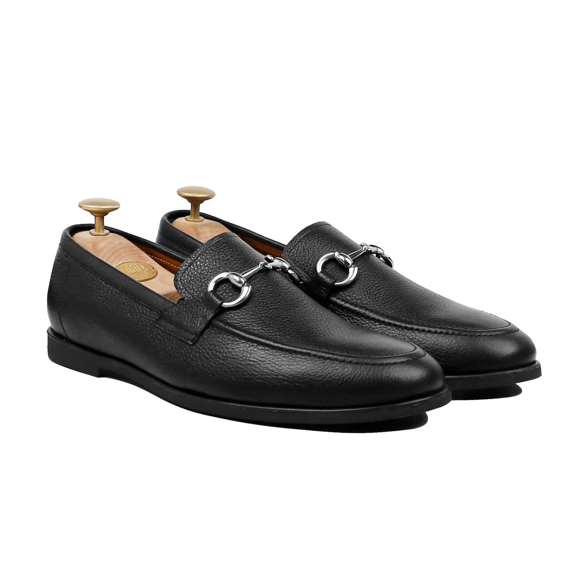 Abada - Men's Black Pebble Grain Leather Loafer