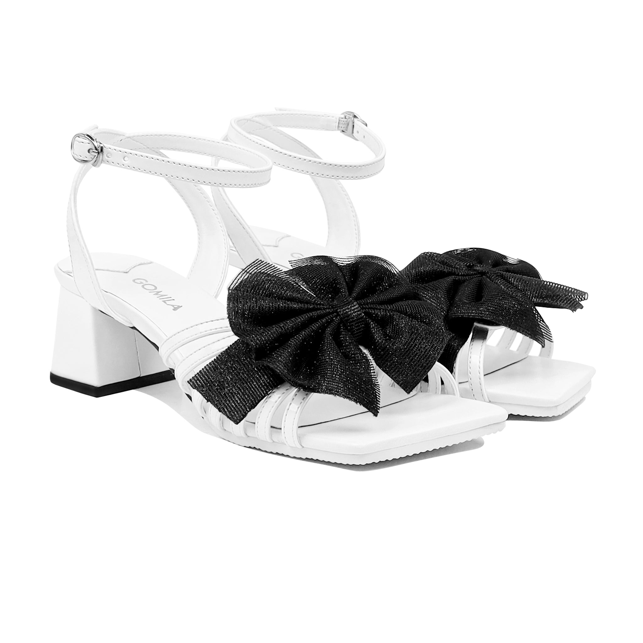 Elniva - Women's White Strapped 50mm Heel