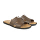 Aroma - Men's Brown Pebble Grain Leather Slipper