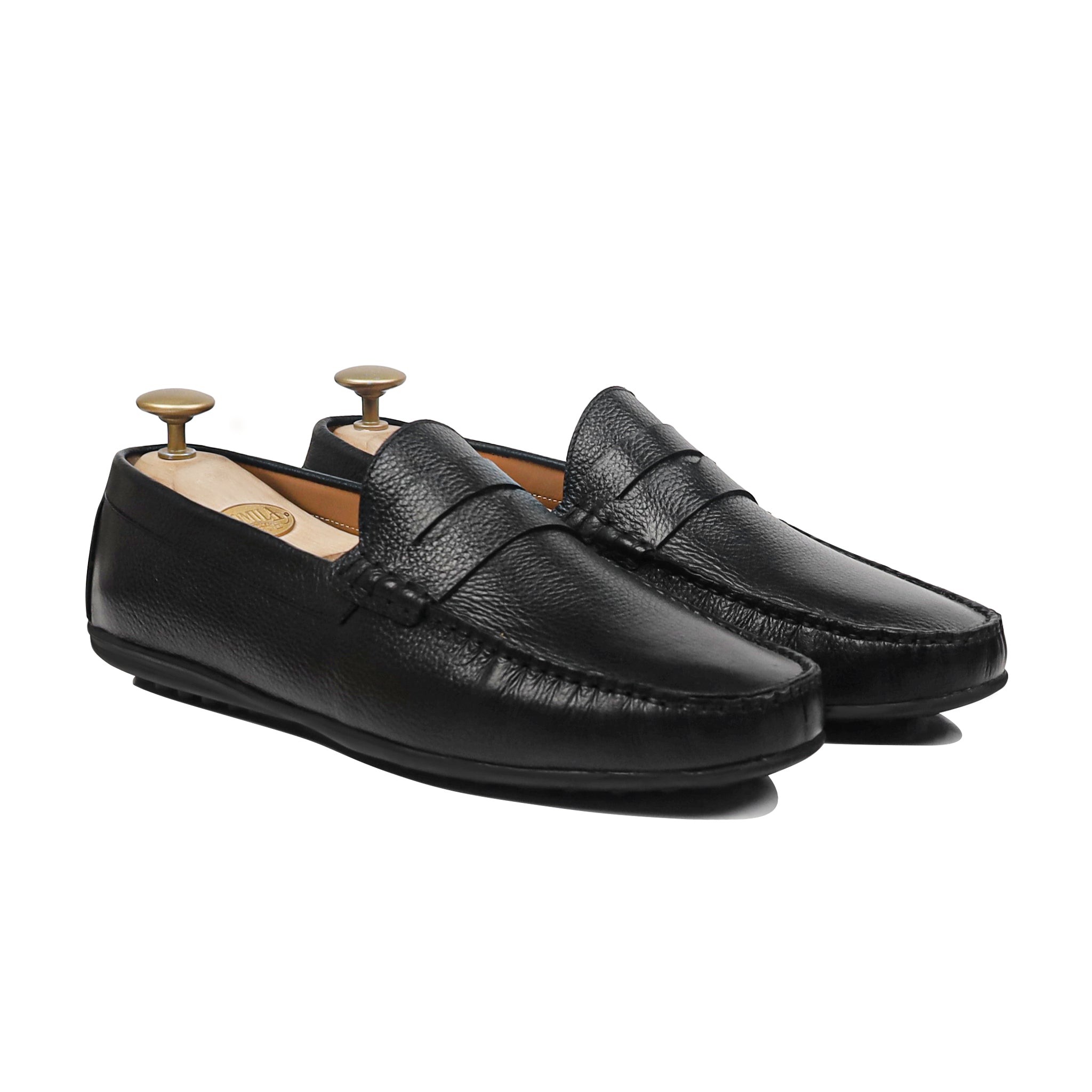 Drex - Men's Black Calf Leather Driver Shoe
