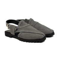 Nao - Men's Charcoal Gray Suede Leather Sandal