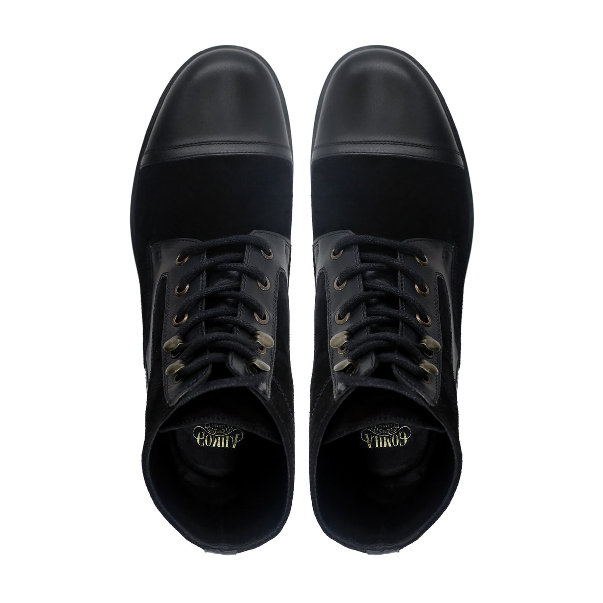 Dosia - Men's Black Kid Suede and Calf Leather Boot