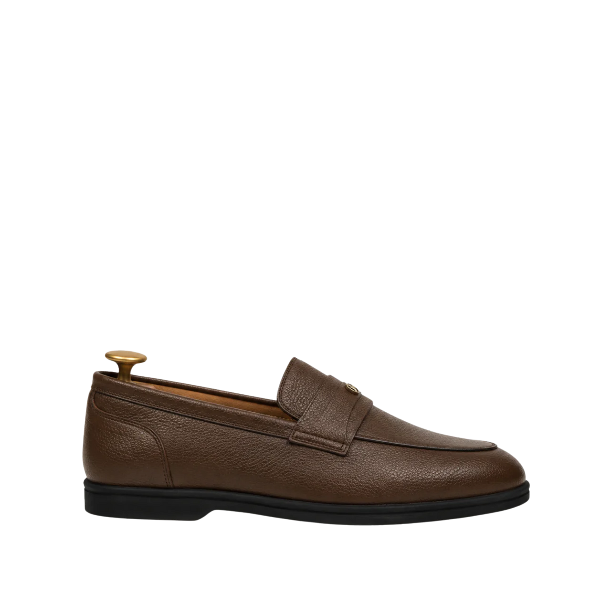 Virello - Men's Brown Pebble Grain Leather Loafer