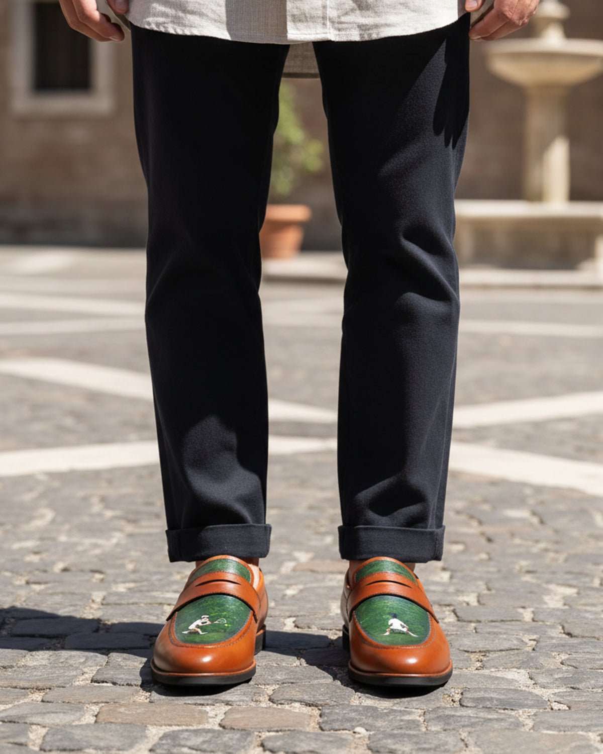 Atelier - Men's Orange Hand Painted Loafer