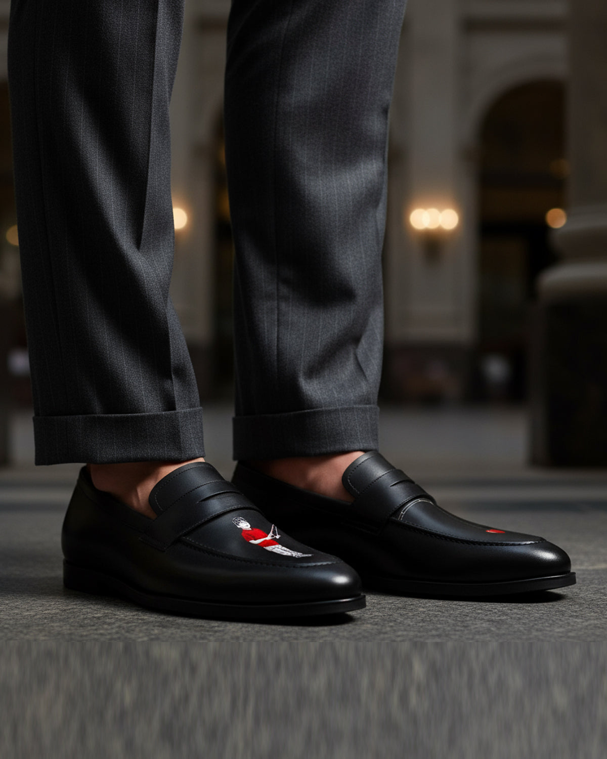 Zelvik - Men's Black Hand Painted Loafer