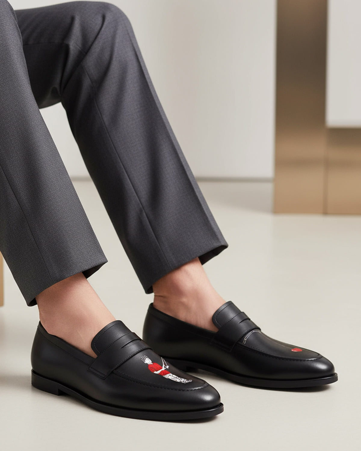 Zelvik - Men's Black Hand Painted Loafer