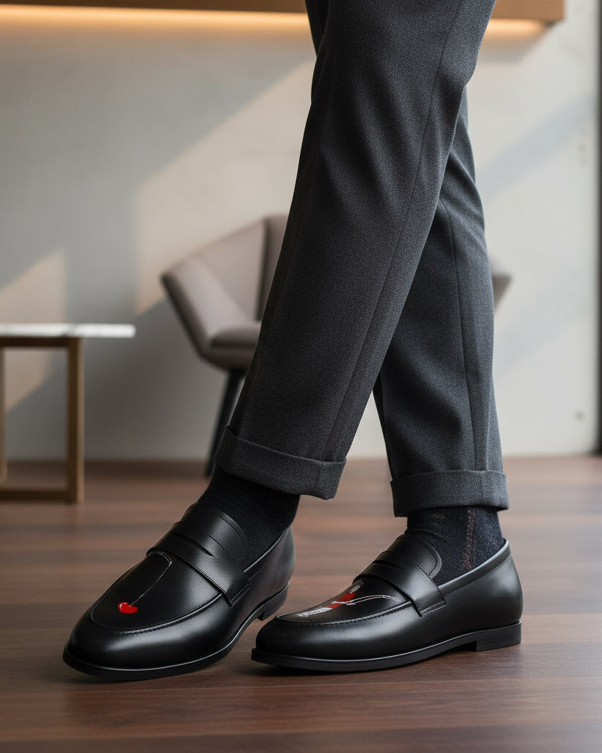 Zelvik - Men's Black Hand Painted Loafer