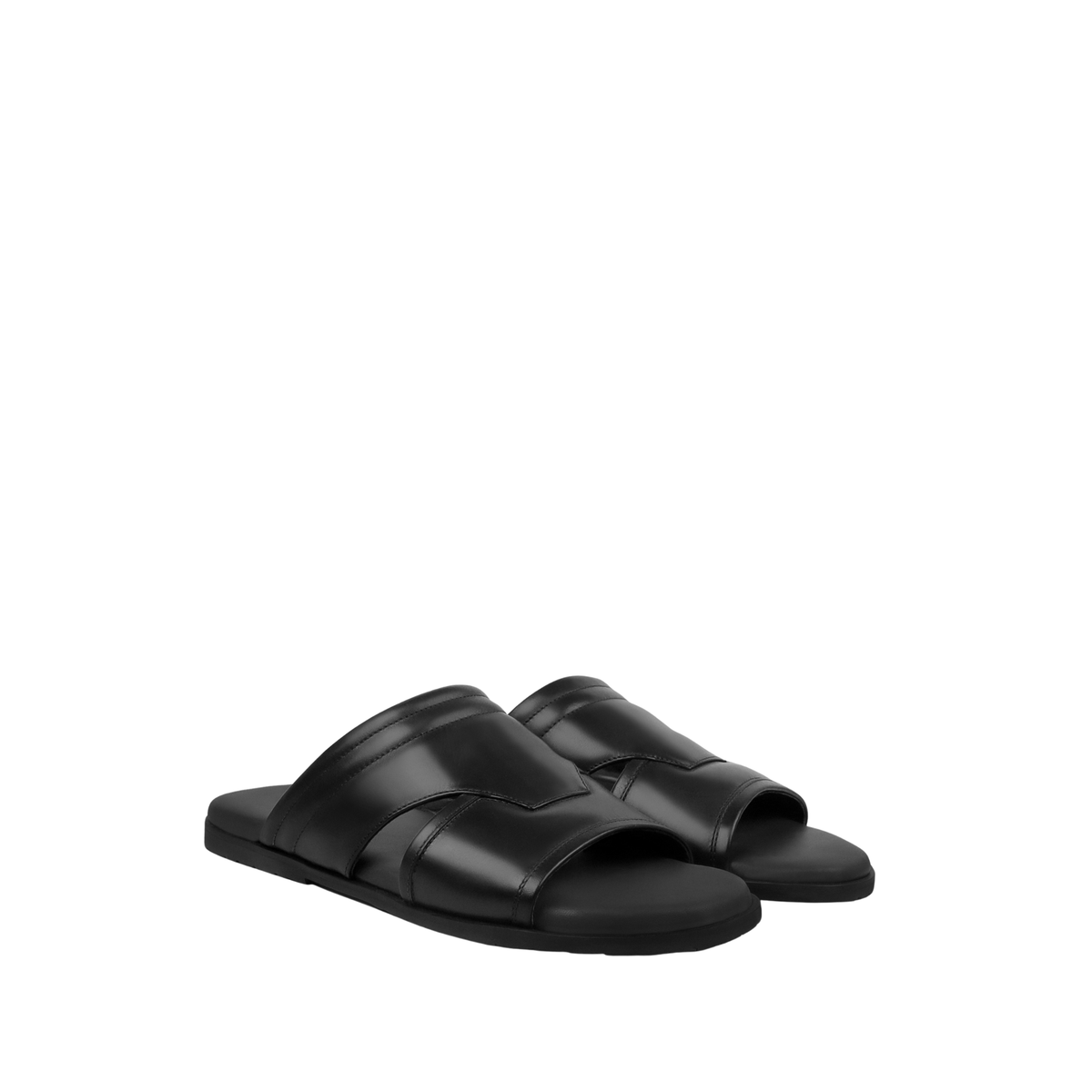 Urban - Men's Black Calf Leather Slipper