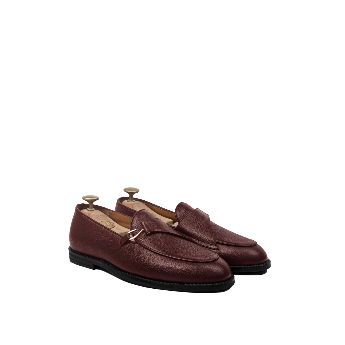 Lexoro - Men's Oxblood Pebble Grain Leather Loafer
