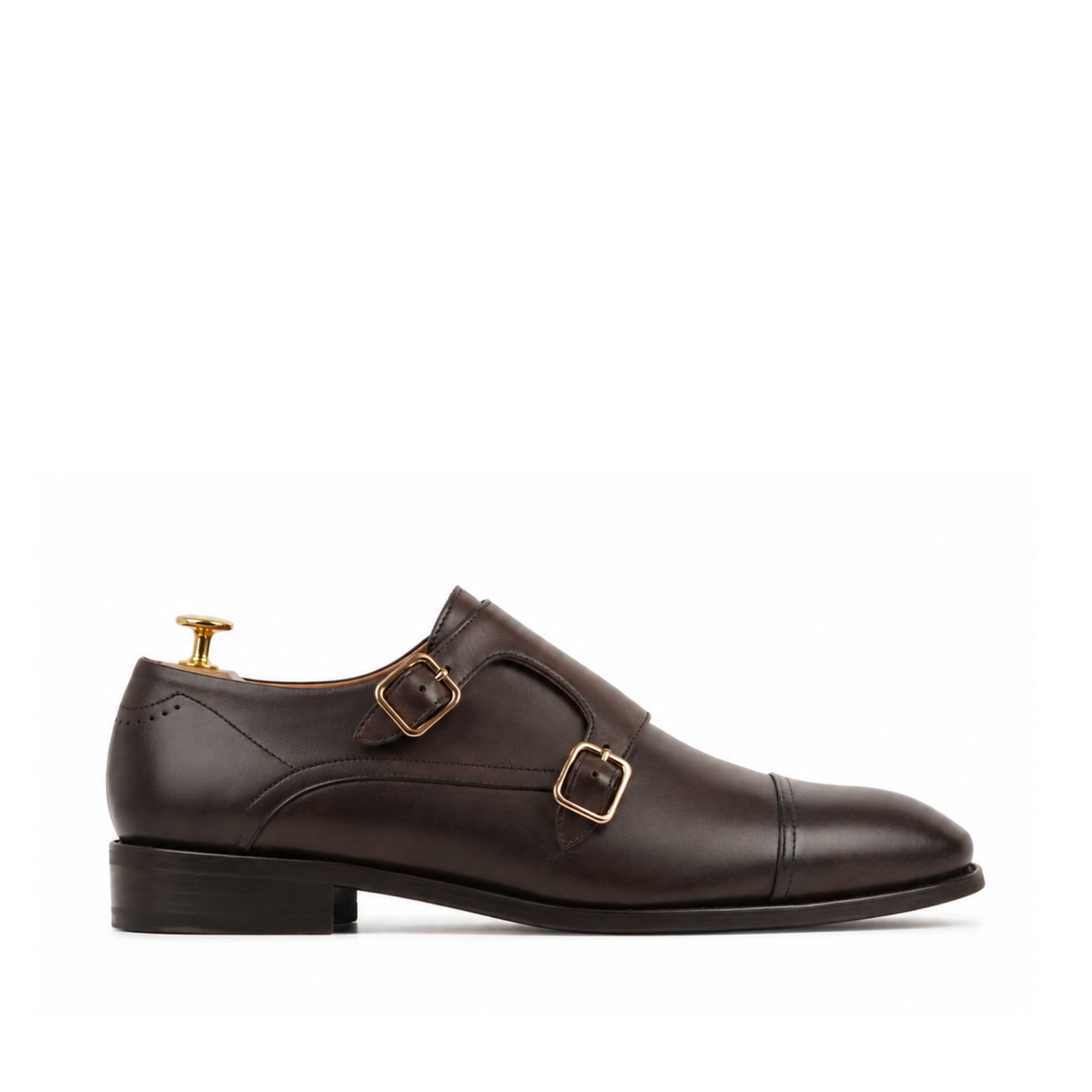 Felipe - Men's Dark Brown Calf Leather Double Monkstrap