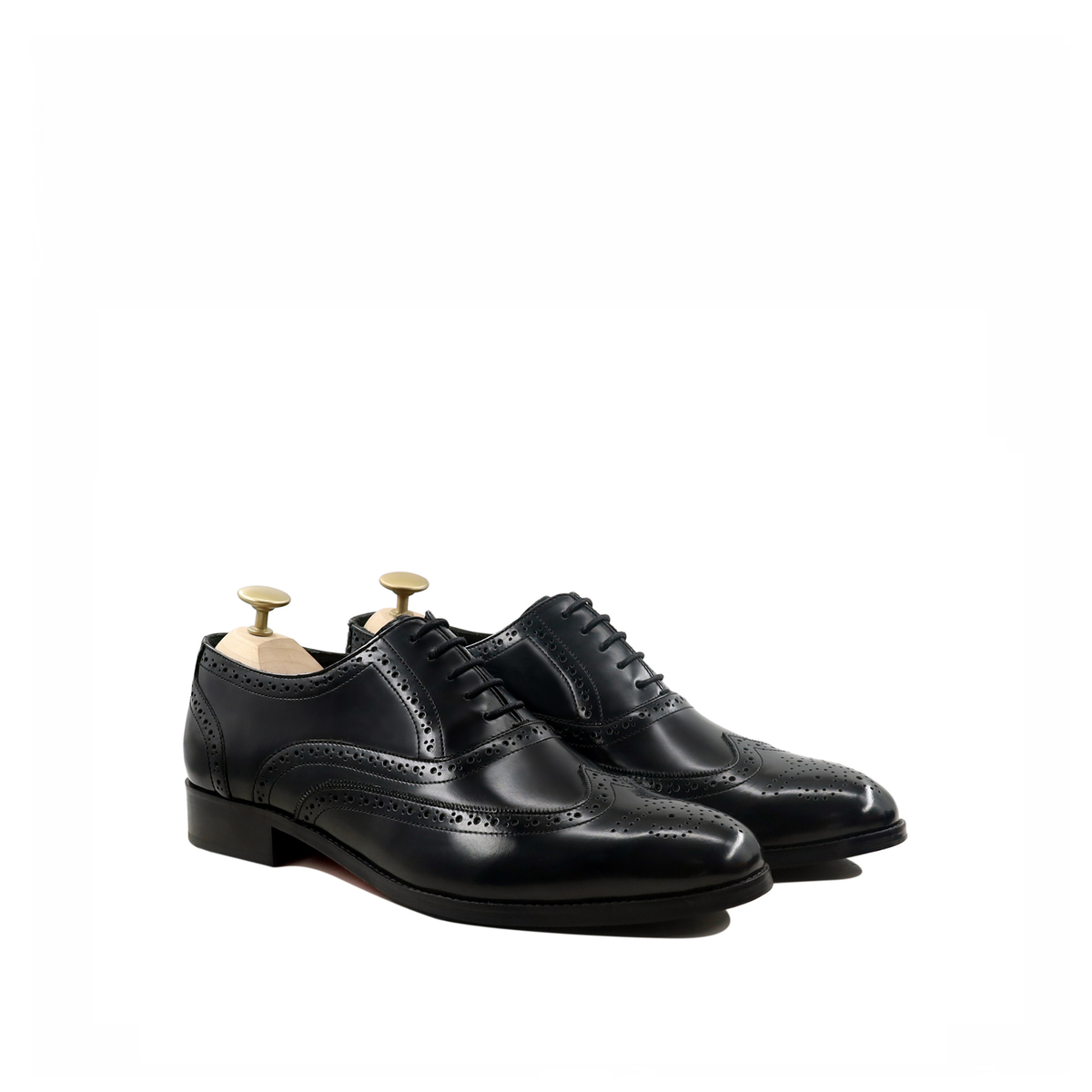 Fukiya - Men's Black Box Leather High Shine Oxford Shoe