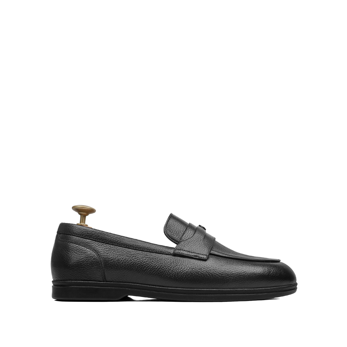 Virello - Men's Black Pebble Grain Leather Loafer