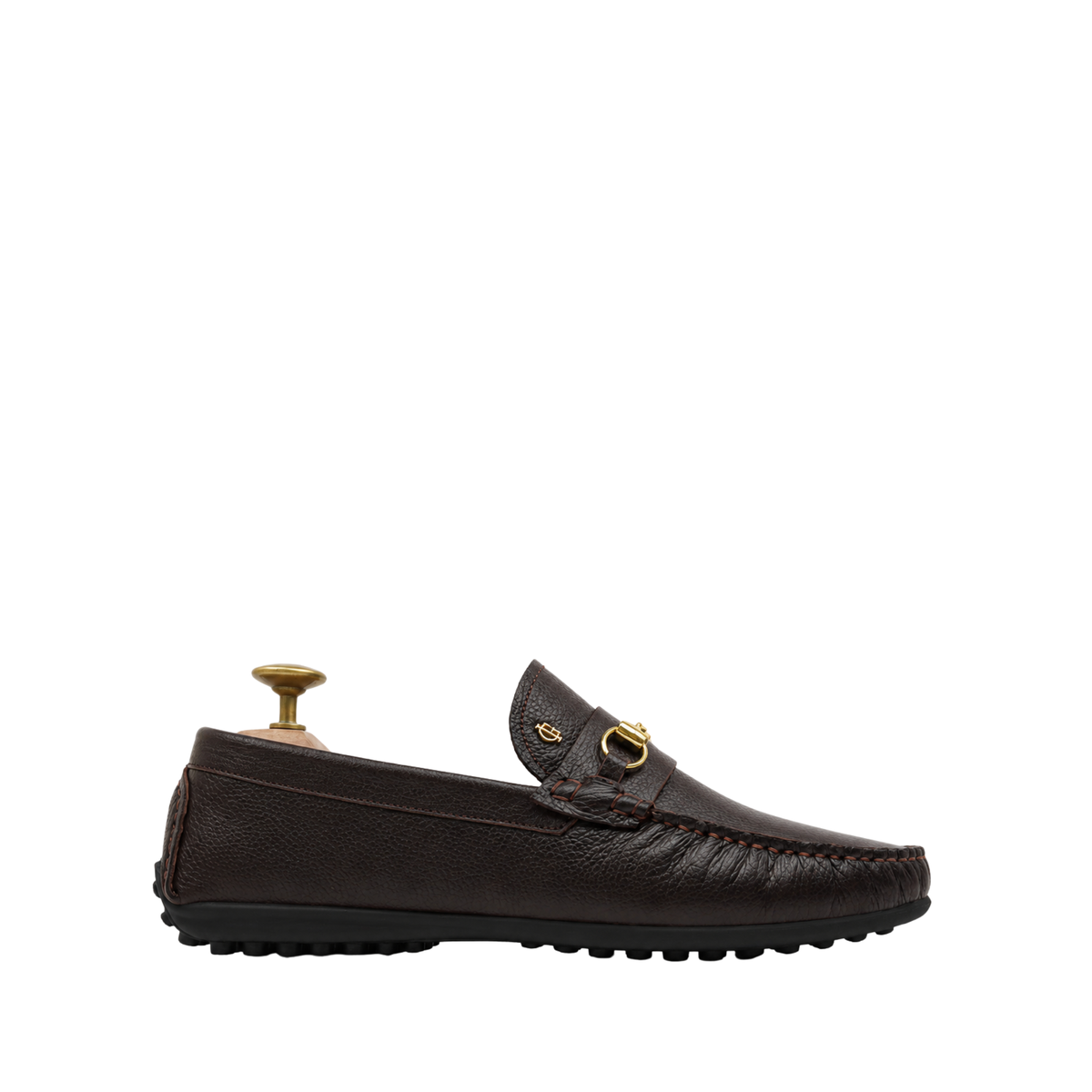 Raze - Men's Dark Brown Pebble Grain Leather Driver Shoe