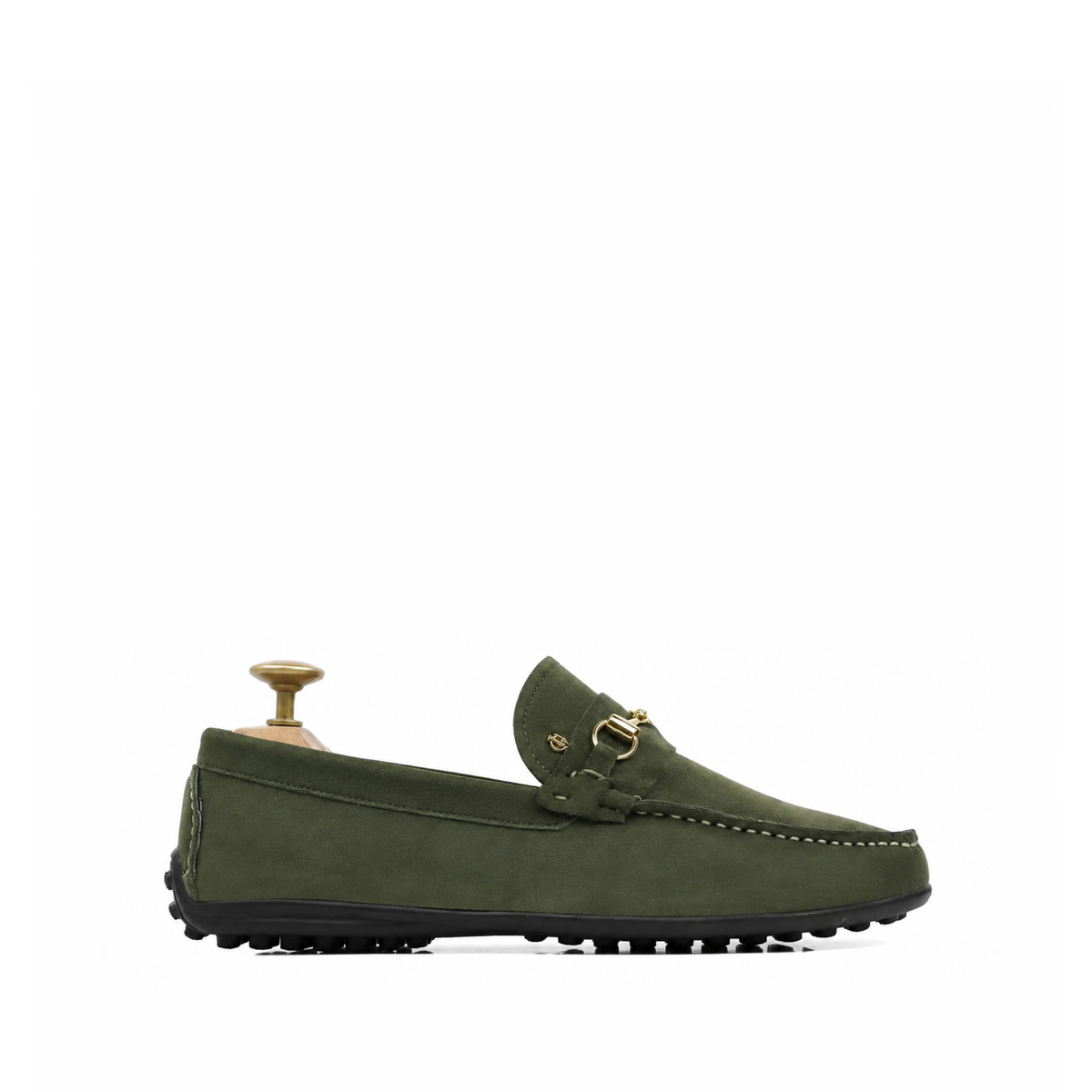 Renzo - Men's Olive Green Suede Driver Shoe