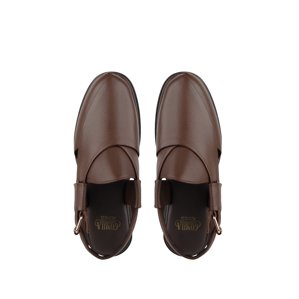 Bronx - Men's Chocolate Brown Pebble Grain Leather Sandal