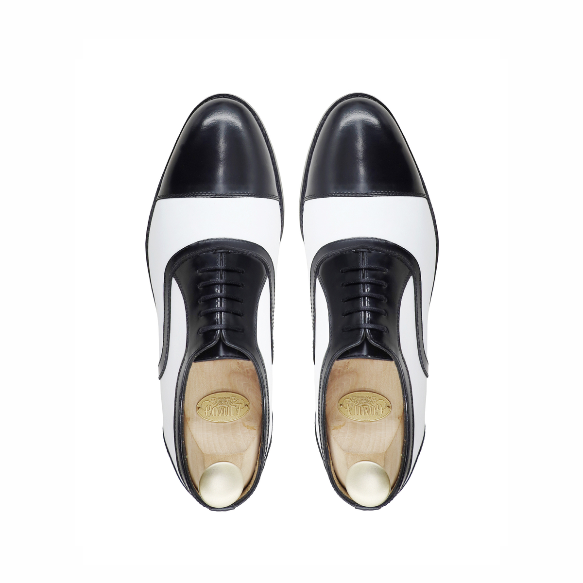 Alcapone - Men's White Calf and Patent Leather Oxford Shoe