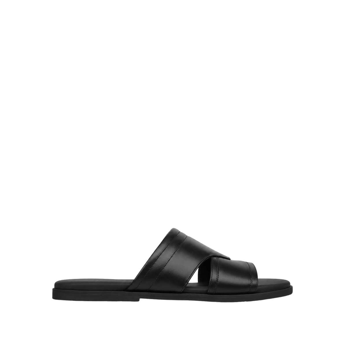 Urban - Men's Black Calf Leather Slipper